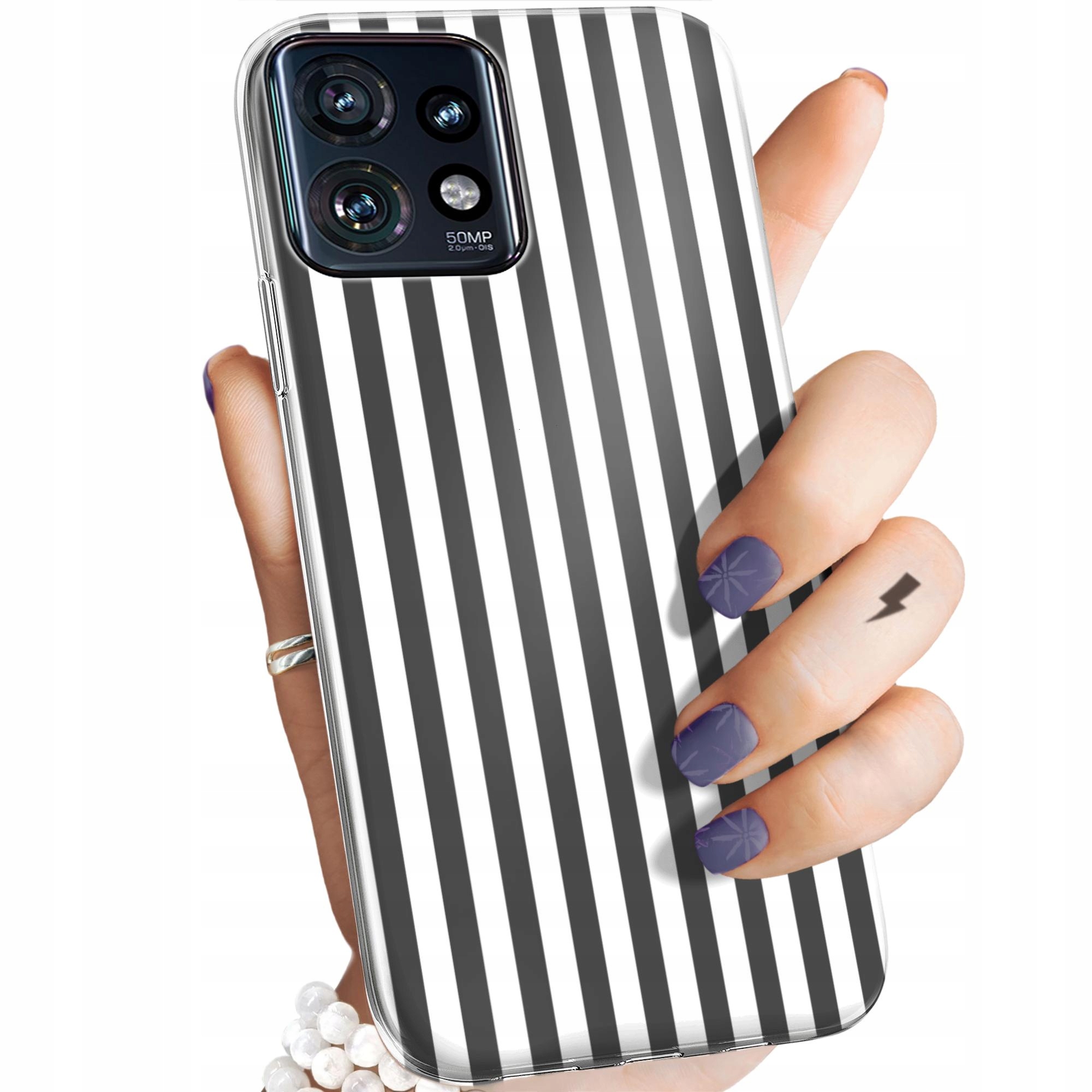 Etui Do Motorola Edge 40 Pro Paski Linie Fale Obudowa Pokrowiec Case