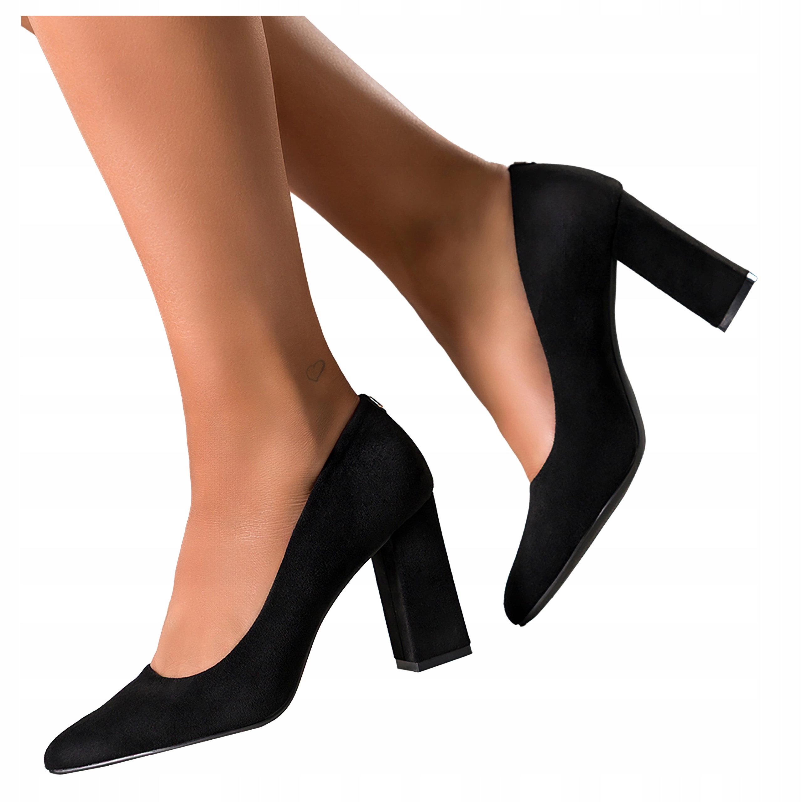 Čepice Černé Dámské Pohodlné Podpatky Sloupek Kožená Vložka Módní vel 37