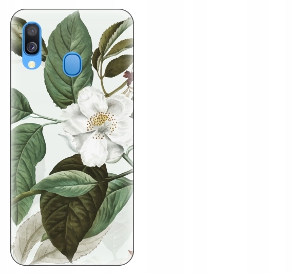 

Etui pokrowiec Samsung Galaxy A40 Kwiat biały akwa