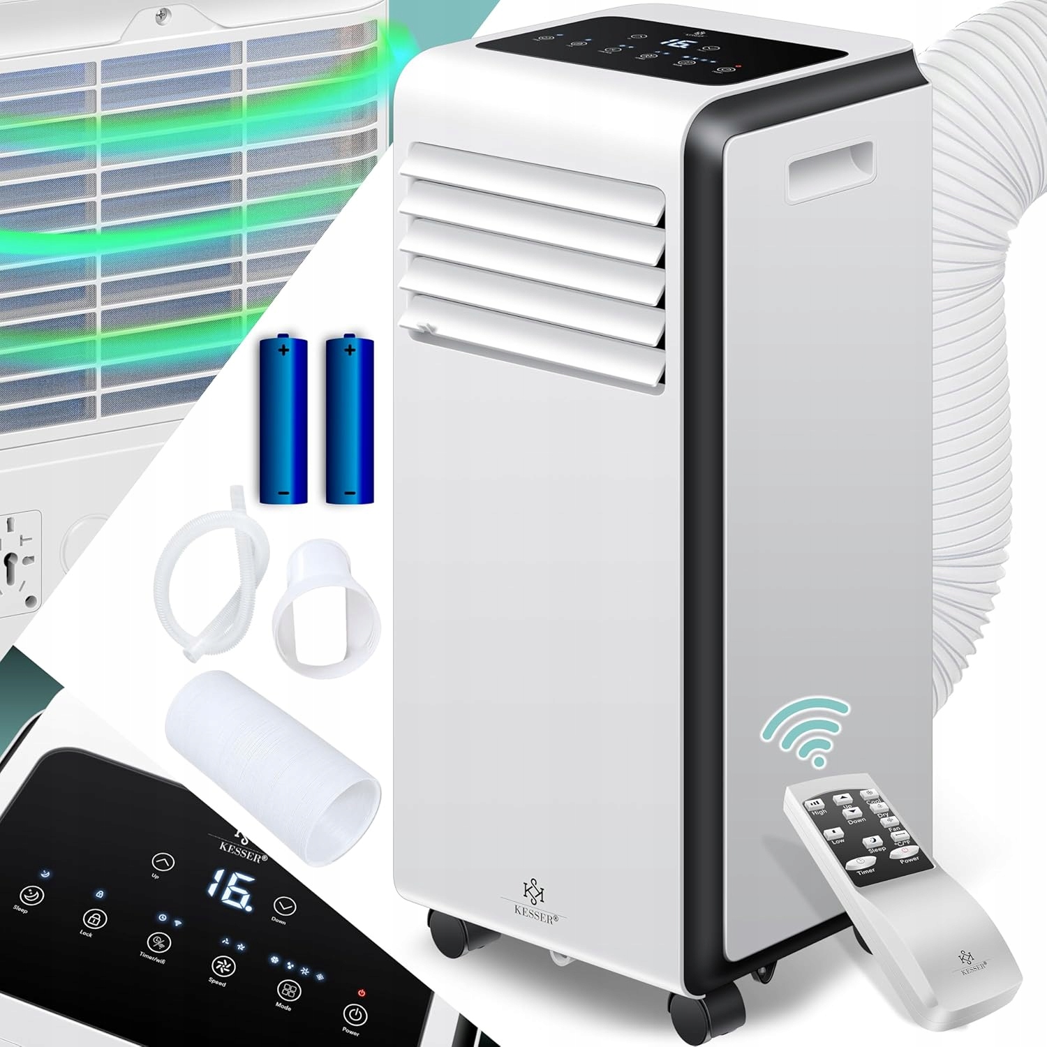 Prenosný Klimatizátor 4V1 Chladenie Energeticky Úsporný Odvlhčovač 780 W Biely