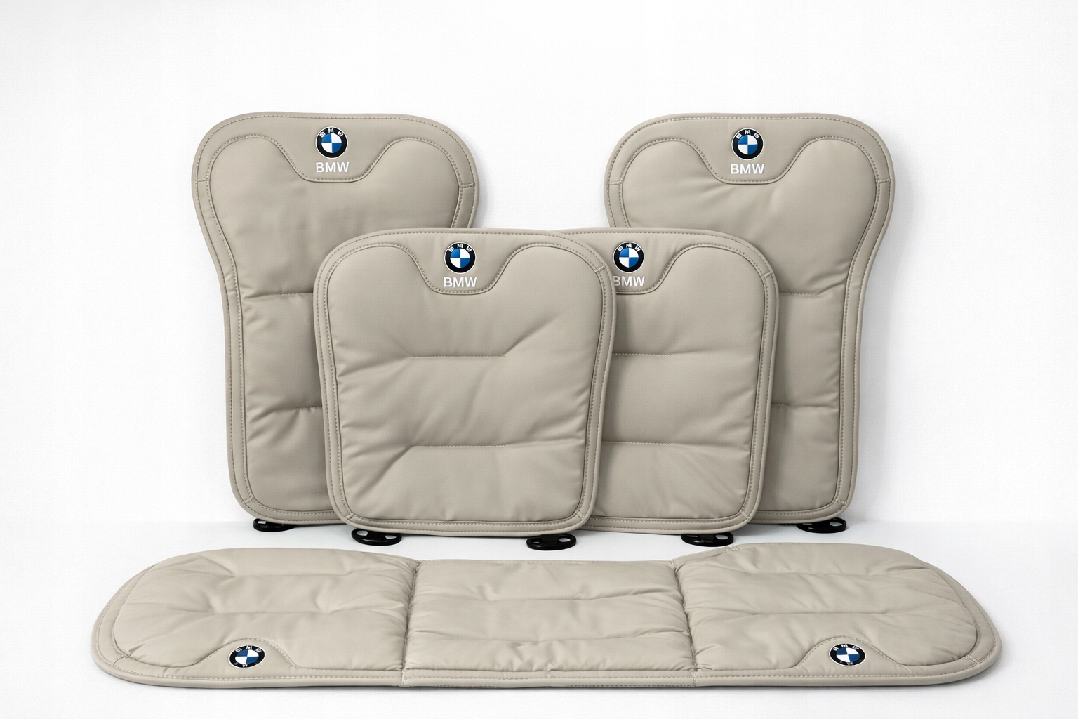 Univerzálny Komplet logo Bmw poťahy na sedadlá automobilov, Pu koža, béžová