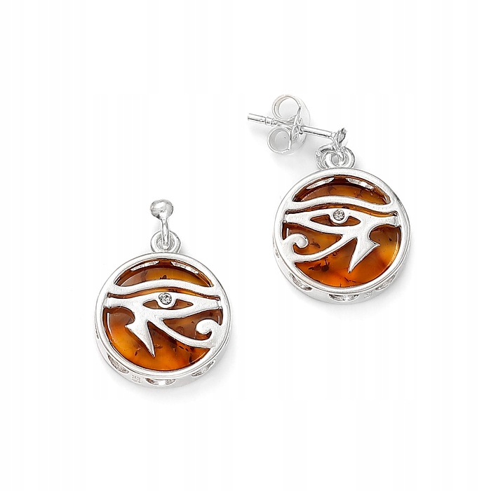 Horusovo Oko, Stříbrné Náušnice S Jantarem