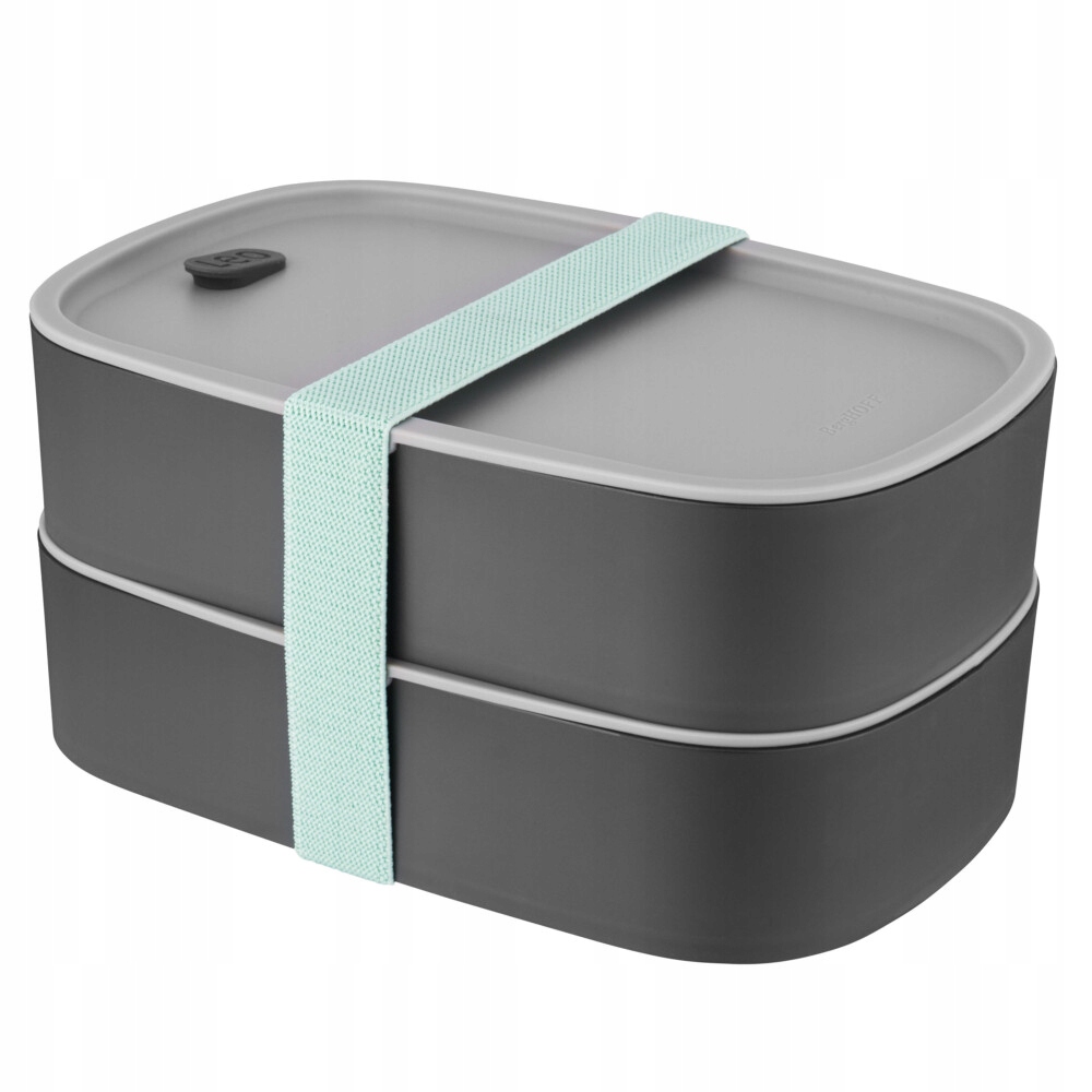 Dvoupatrový svačinový box BergHoff Leo Grey 19 x 9 cm