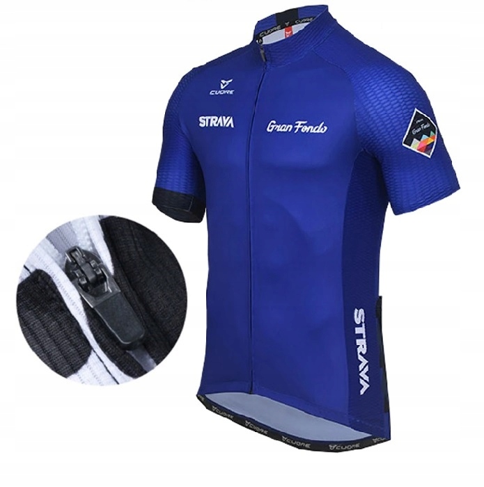 STRÓJ ROWEROWY MĘSKI STRAVA NIEBIESKI SPODENKI ŻELOWE KOMPLET KOLARSKI XXL Właściwości bezszwowe ochrona UV oddychające odprowadzające wilgoć szybkoschnące