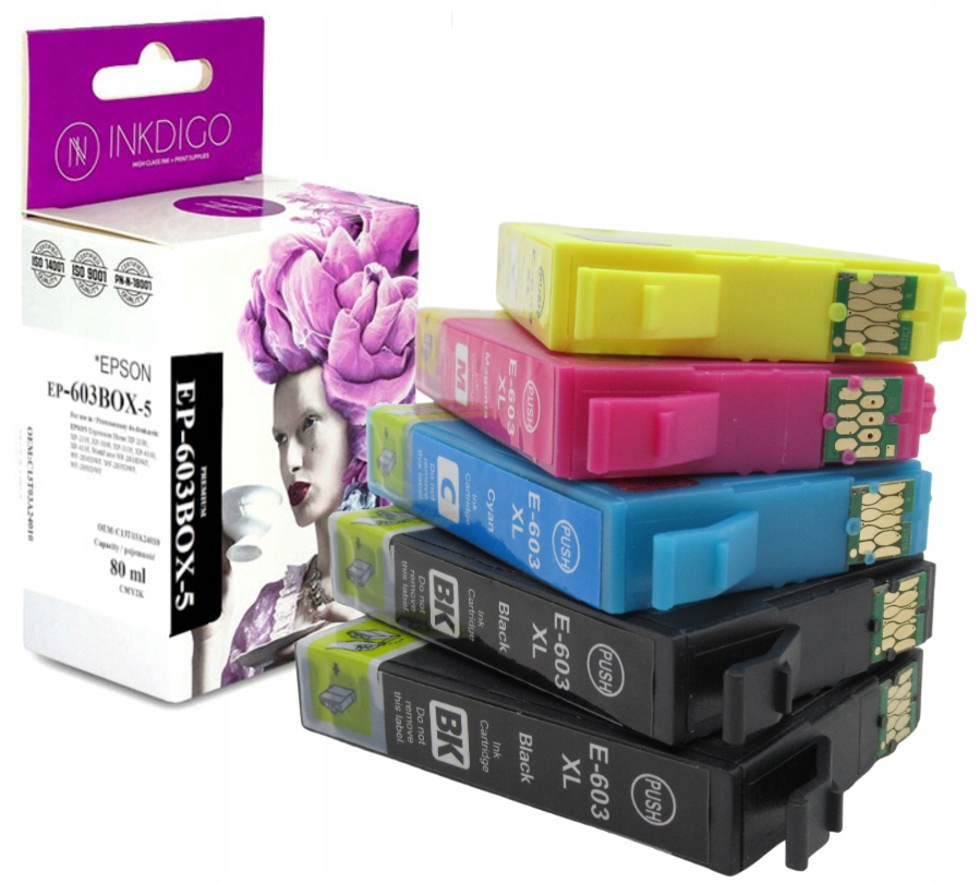 

5x Tusze do Epson T603 XP2105 XP3100 XP4100 XP2100