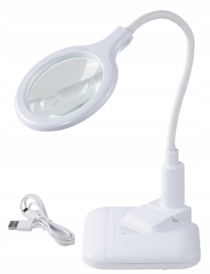 Lampa z lupą x40 LED 2W biała ZD-127B