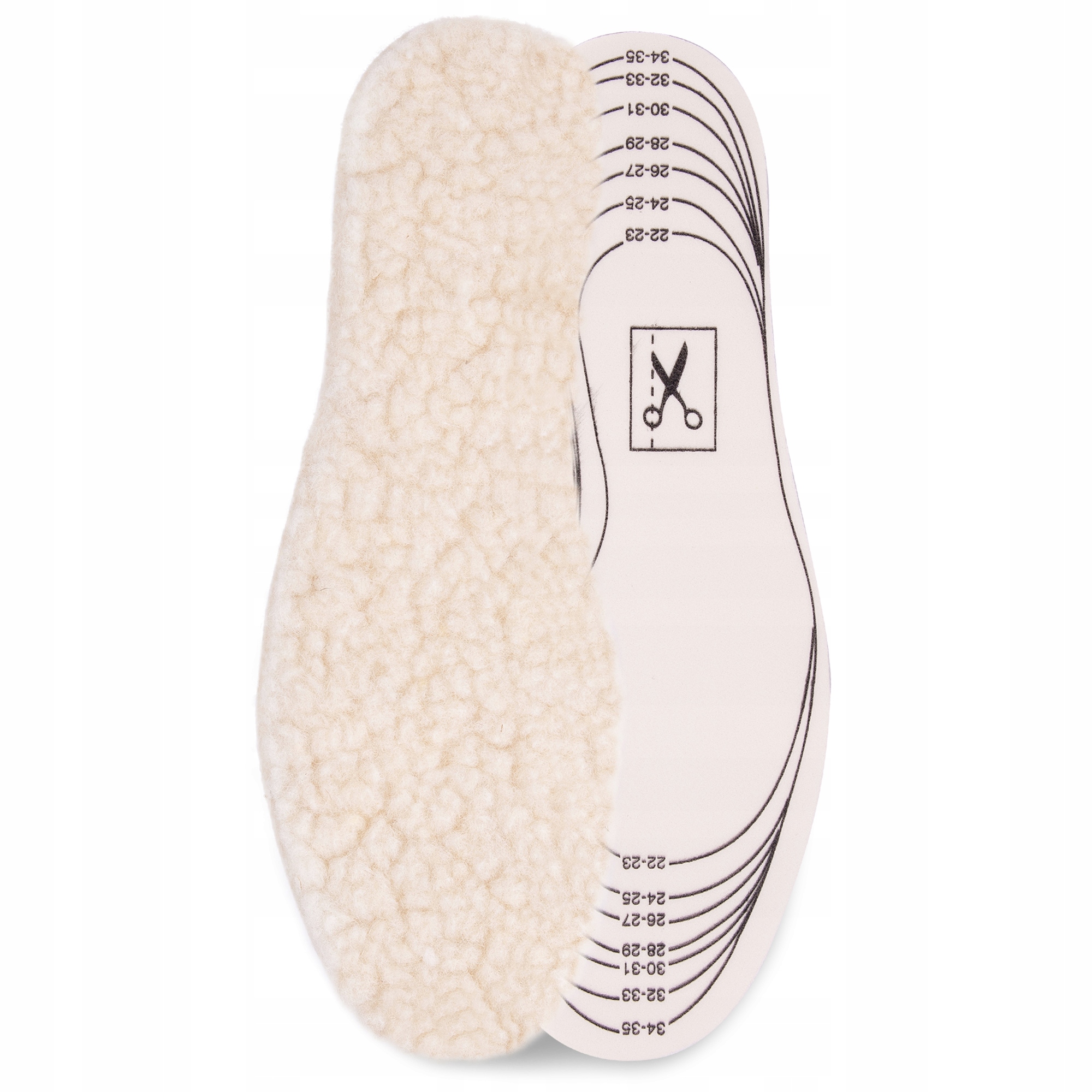 

Dziecięce docinane wkładki do butów z wełny