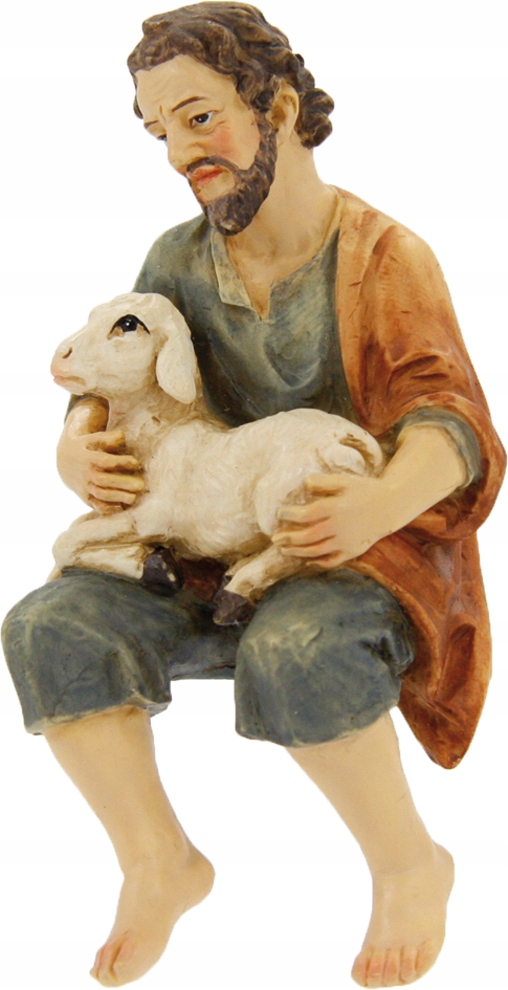 

Pasterz z owcą 7,0cm wys., siedzący, do figur 9cm