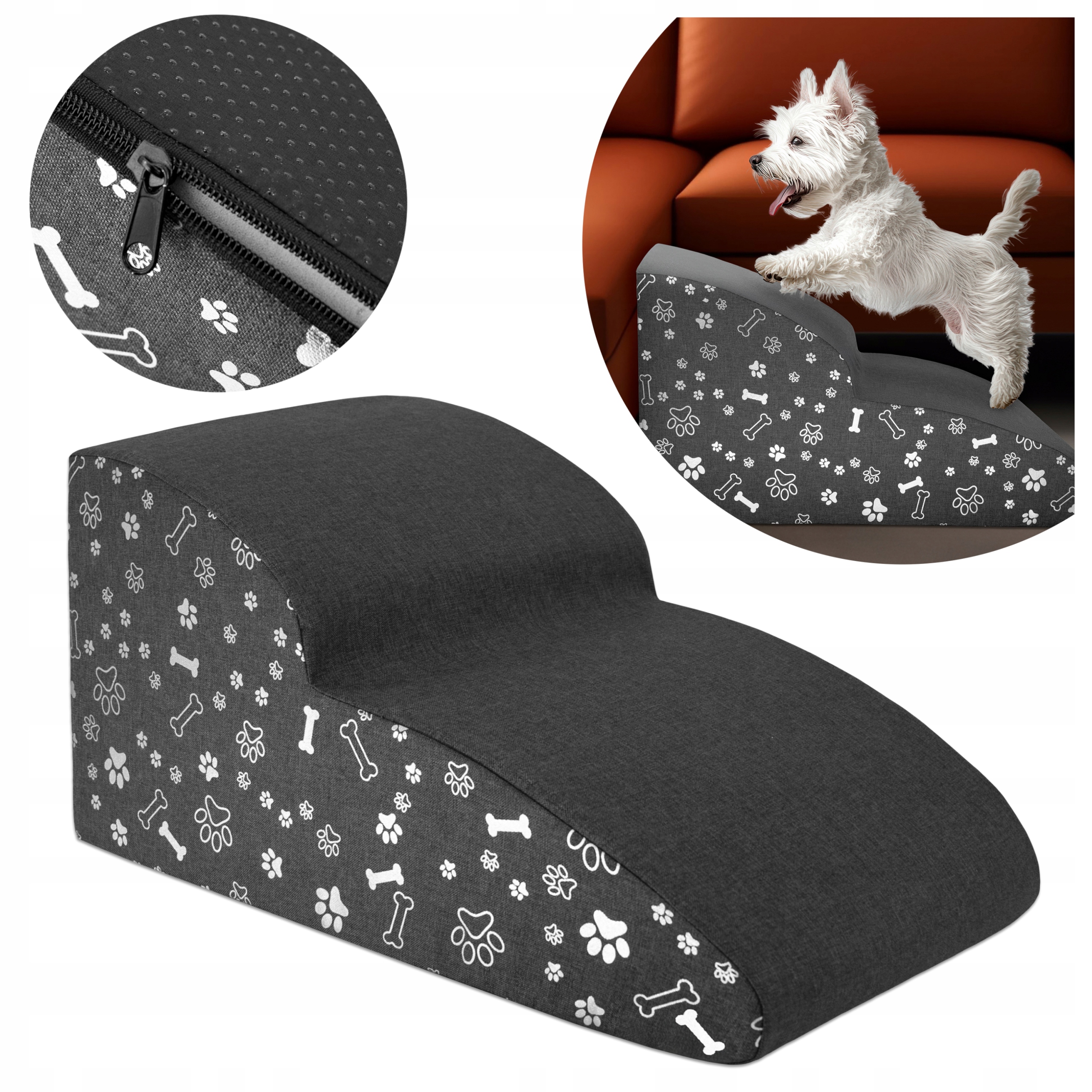 Levně Schůdky Pro Psa Pro Vstup Plošina 2 Stupně 30 CM Jemná Stabilní Rampa