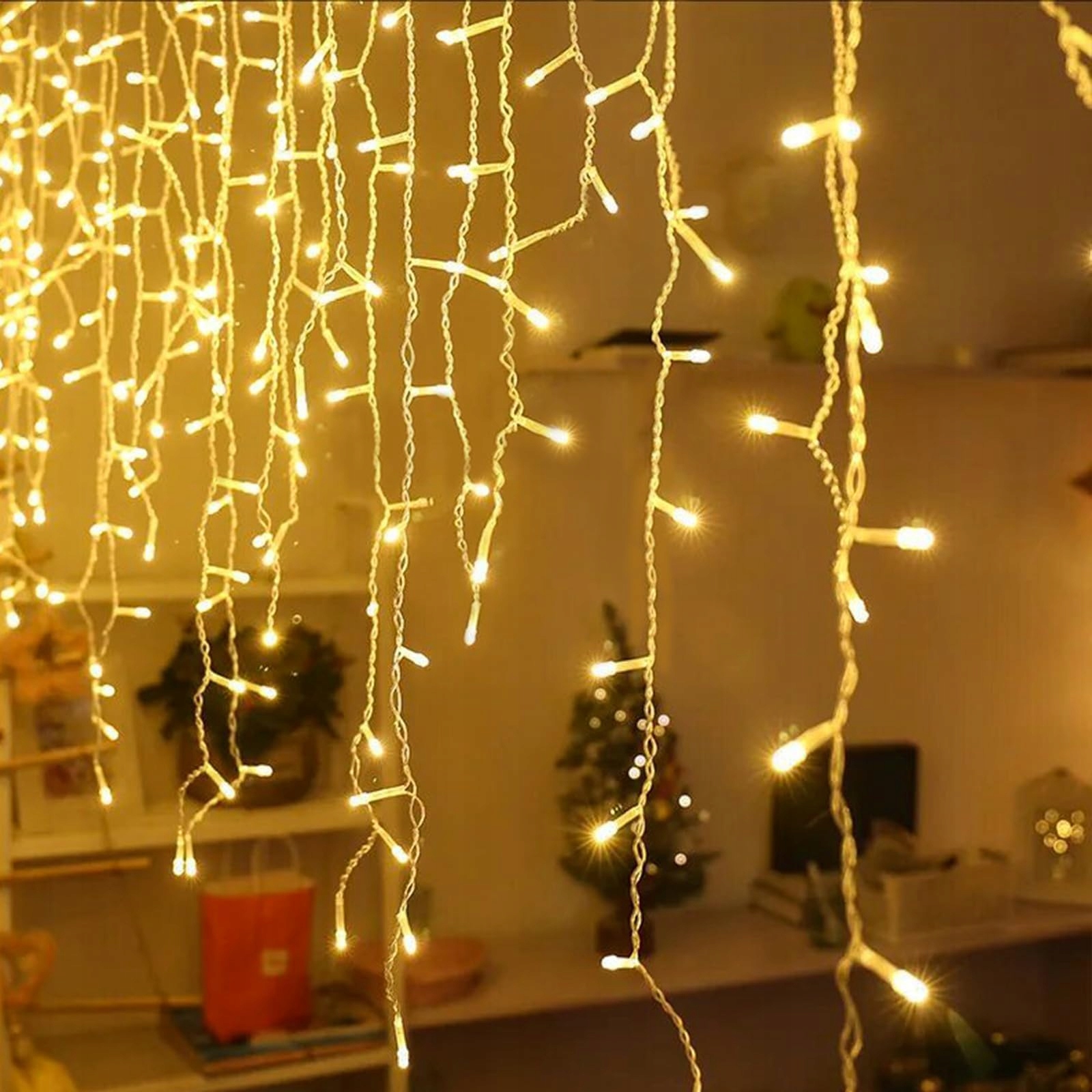 TARGETONE Lampki LED Ciepłe Białe 352 LED 10m Do Wnętrz i Na Zewnątrz — miniatura 3