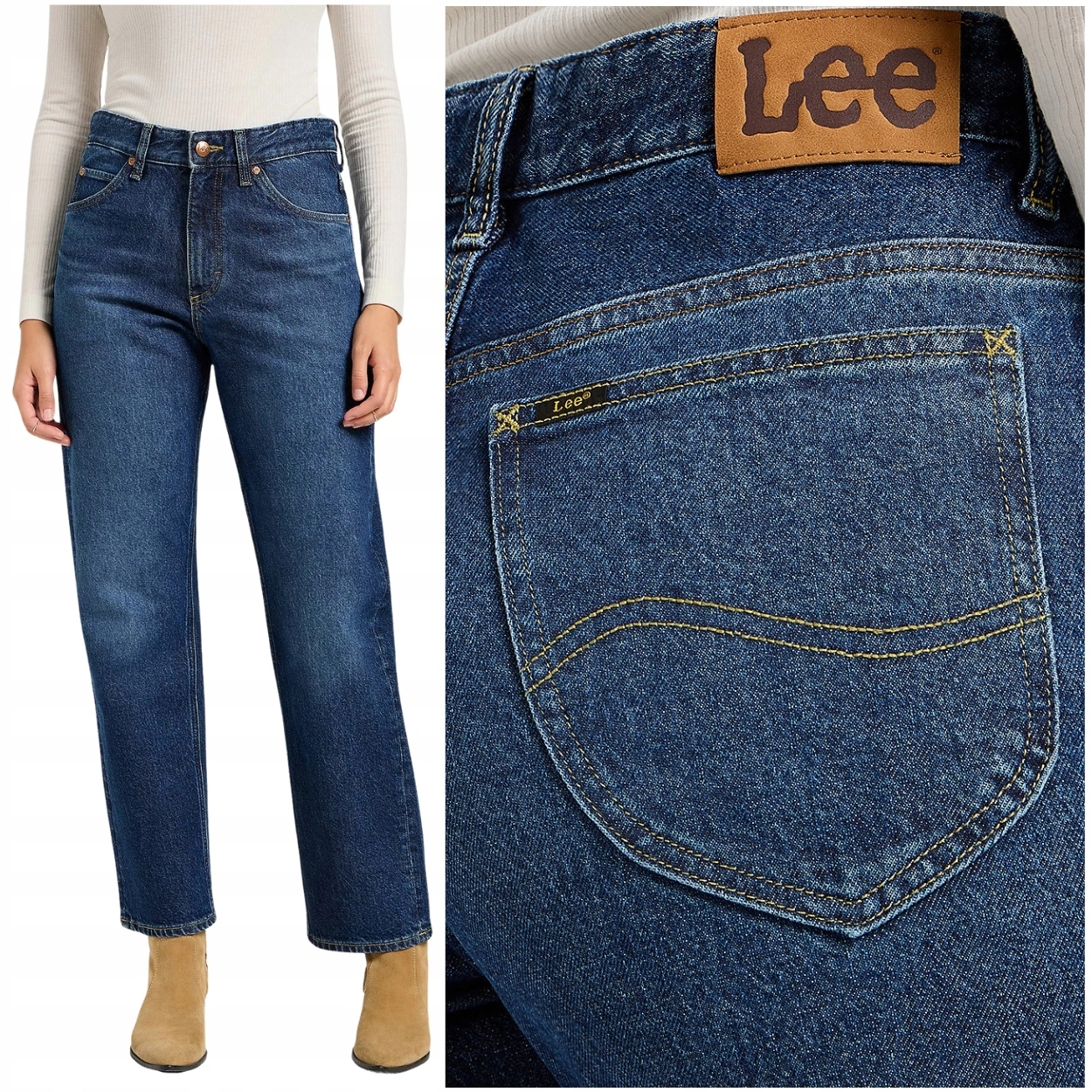 Lee Rider Classic vysoké rovné volné dámské džínové kalhoty W29 L33