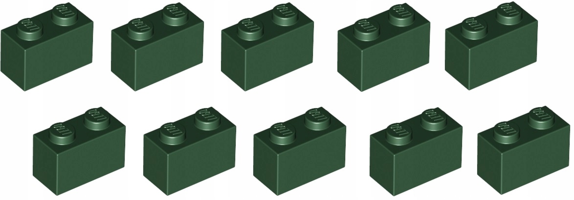 

Lego Belka 1x2 ciemny zielony 3004 - 10 szt