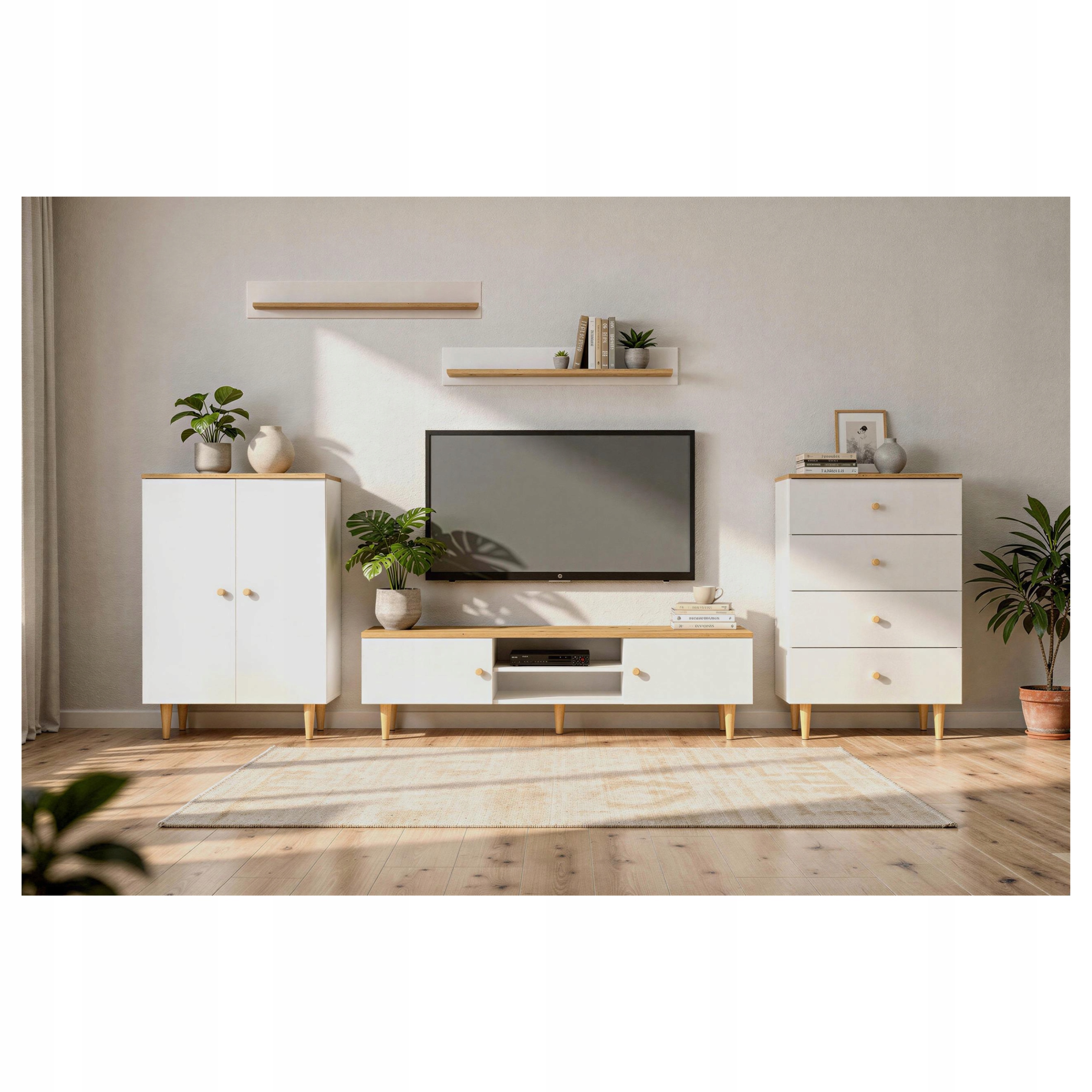Obývacia Stena Range artisan-biela sada 2 komody Rtv skrinka 150 cm 2 police