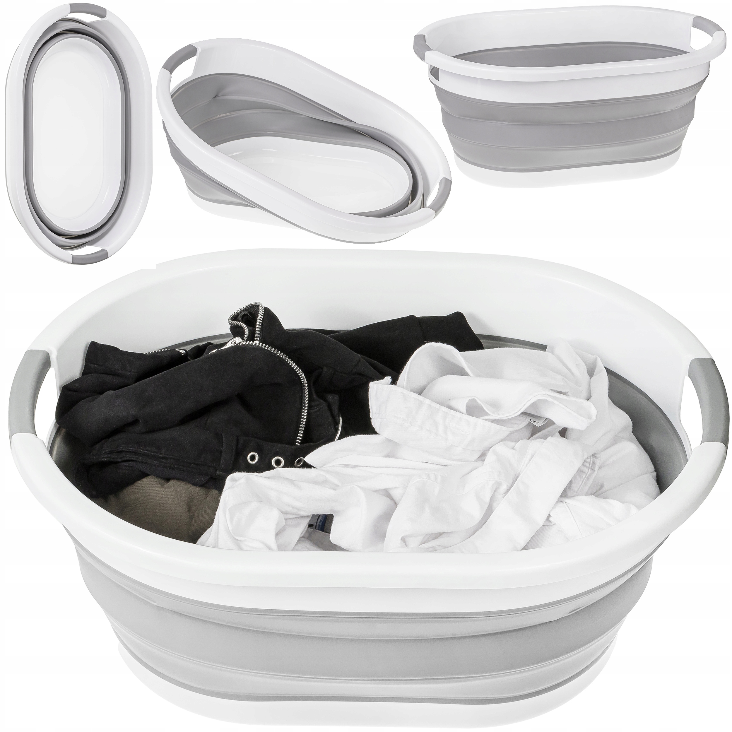 KOSZ POJEMNIK NA PRANIE SKŁADANY MISKA SILIKONOWA 25L MIEDNICA POJEMNIK