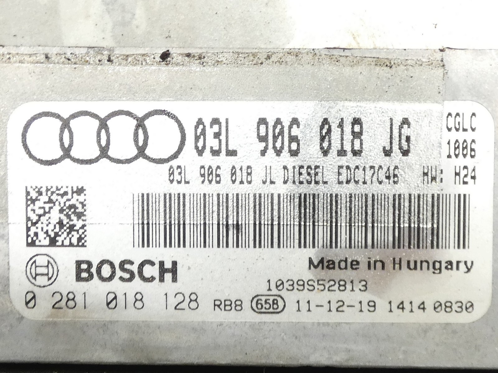 control unit computer of the engine AUDI A4 B8 A5 8T LIFT 2.0 TDI CGL 03L906018JG