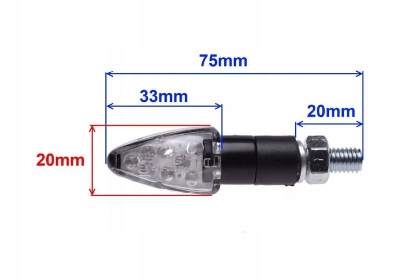 Kierunkowskazy małe mini czarny LED LEDOWE Dopasowanie do pojazdu produkt uniwersalny
