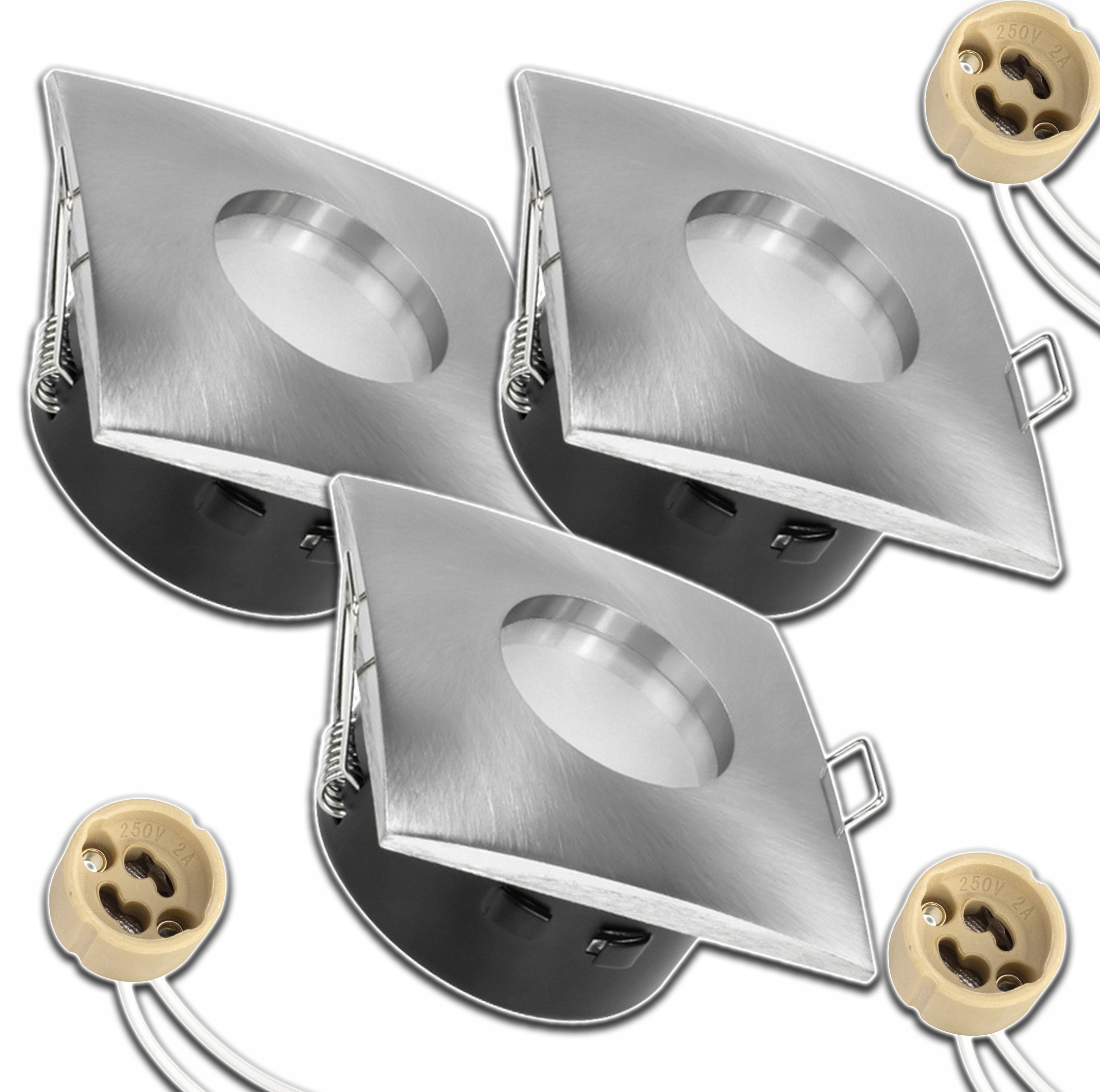 3x Bílé Zapuštěné Stropní Svítidlo Do Podbití Voděodolné Zásuvka GU10