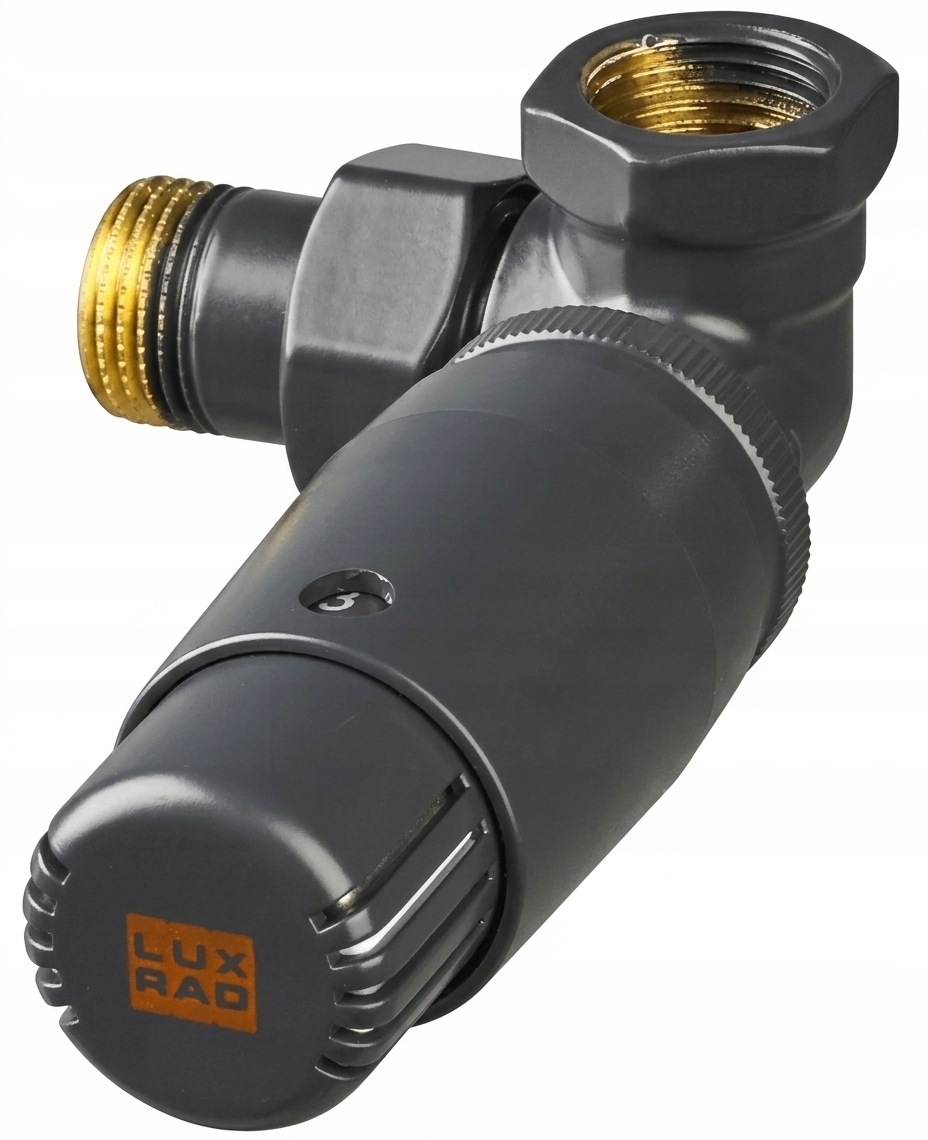 Termostatická sada Luxrad axiálně-levá hlavice vpravo 1/2" grafit