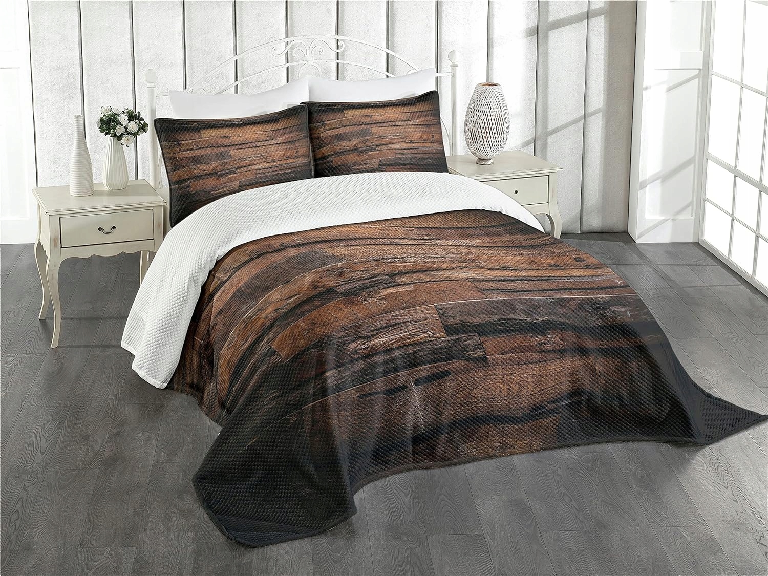 Abakuhaus Sada přehozů s motivem čokolády, drsné tmavé dřevo