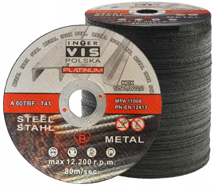 

100szt Tarcza Tarcze Do Cięcia Metalu 125x1 Mocne