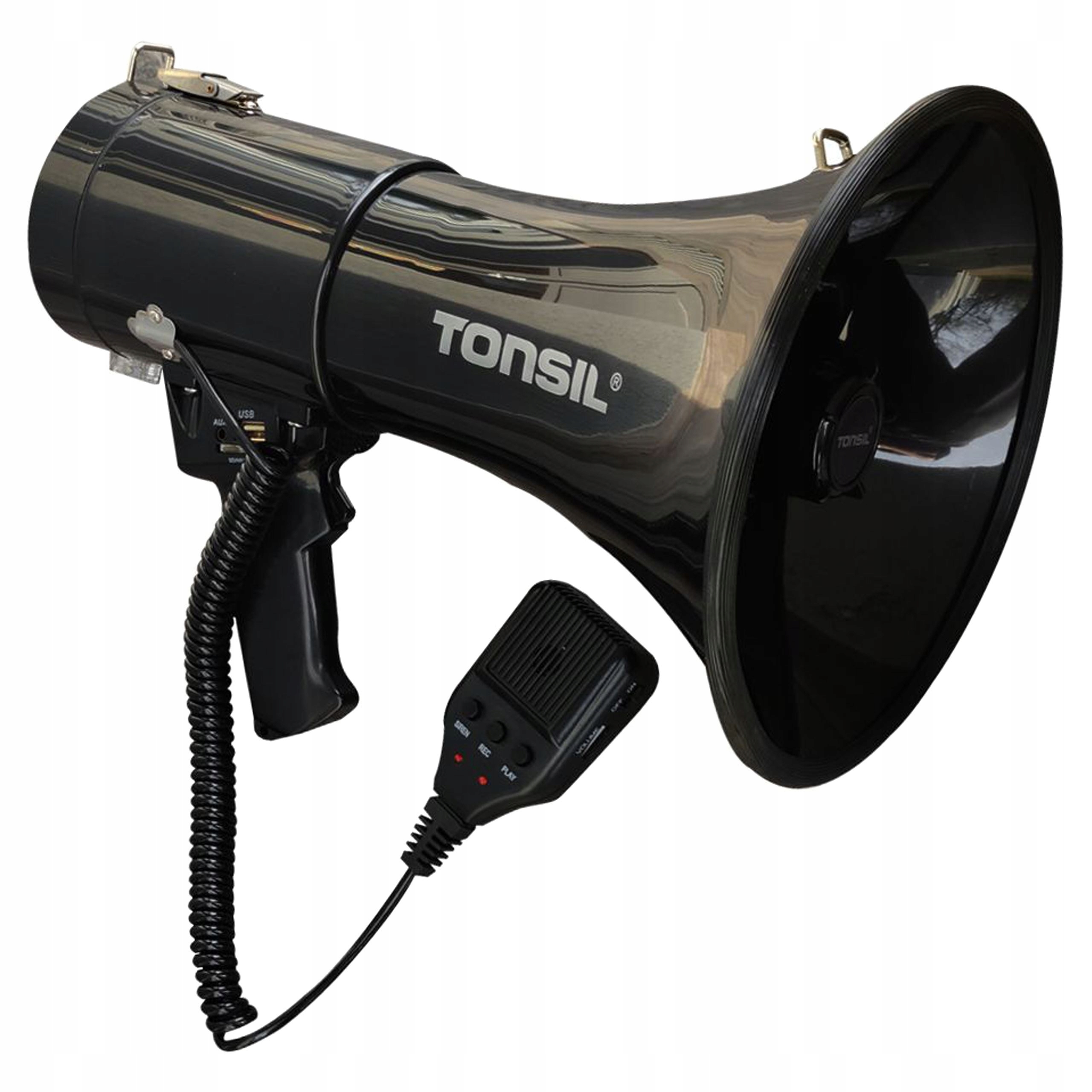 Megafon Bezprzewodowy Z Akumulatorem MP3 Usb Sd Aux Tonsil Te 25/20 Czarny