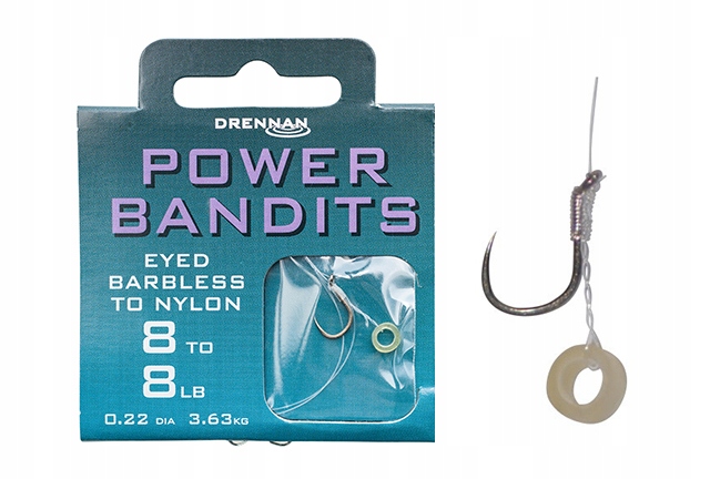 Haczyki z Przyponem 30cm Drennan Bandit Power z Gumką 14/0.18mm