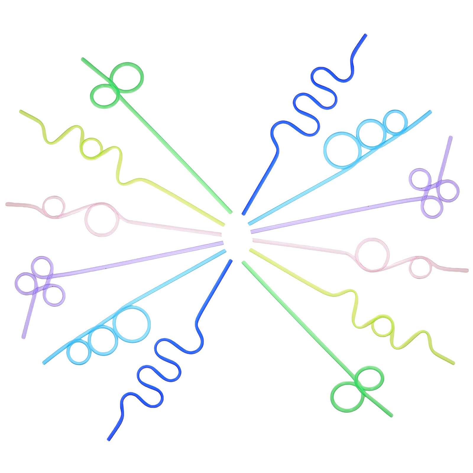 

12 sztuk słomek dla dzieci dorosłych Party dobrodziejstw spirali