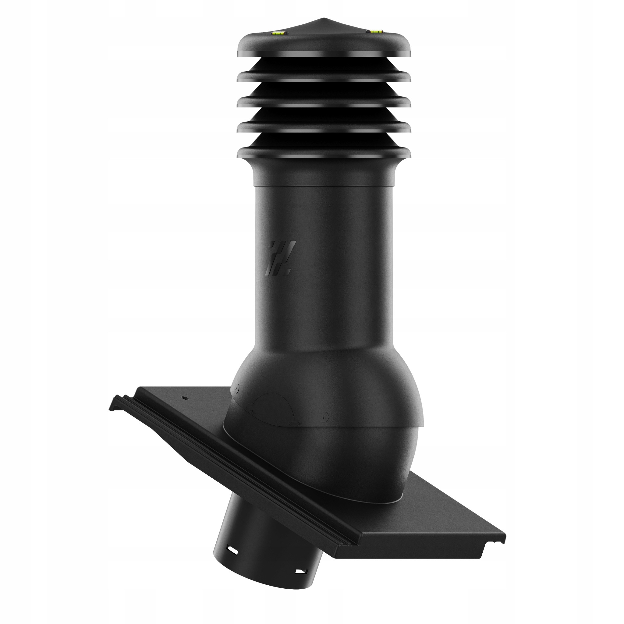 Větrací komín fi150 HiVent střešní taška Benders Carisma Granitová