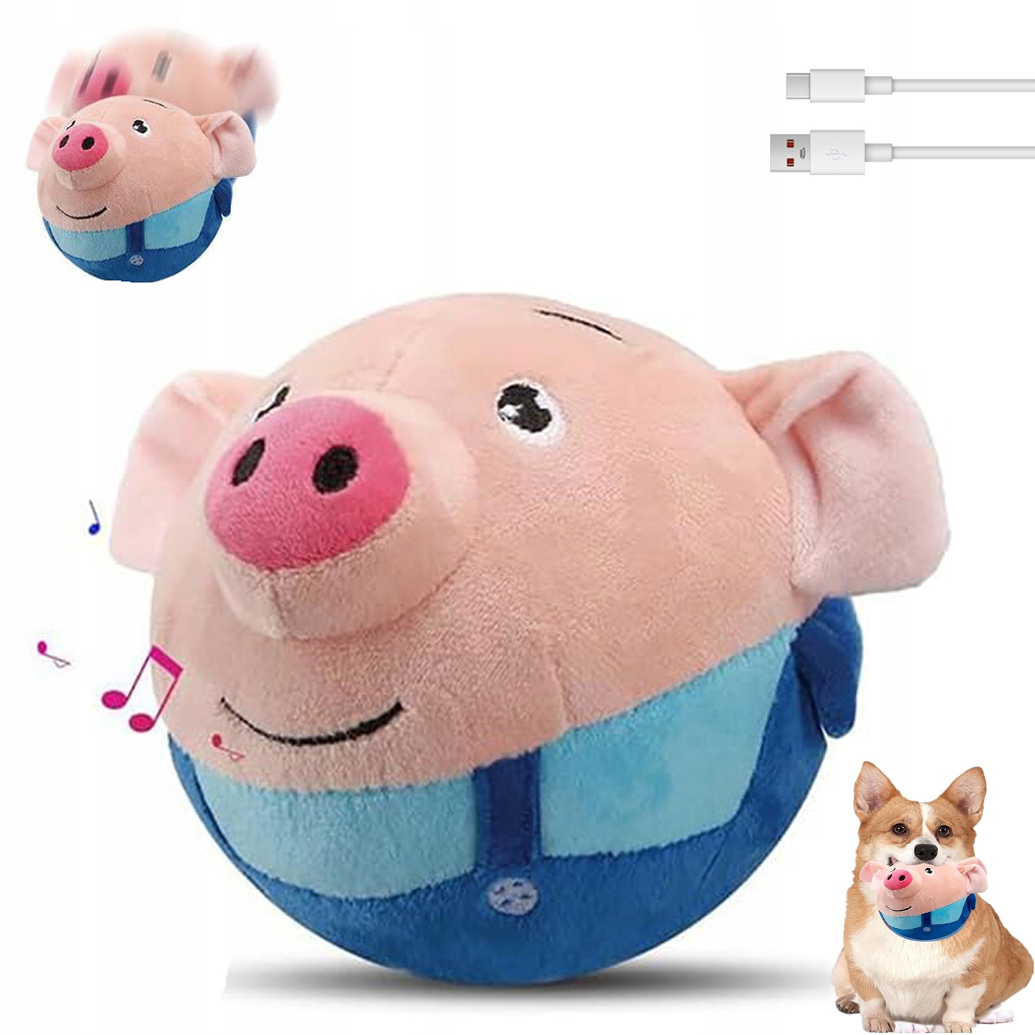 Levně Pet Odrážející Se Míček Usb Akumulátorový Interaktivní Automatický Míček