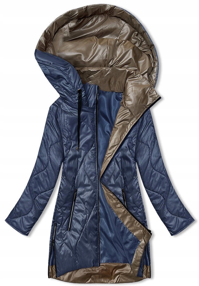 Dámská Bunda Kapuce B8218 C. Modrá 48