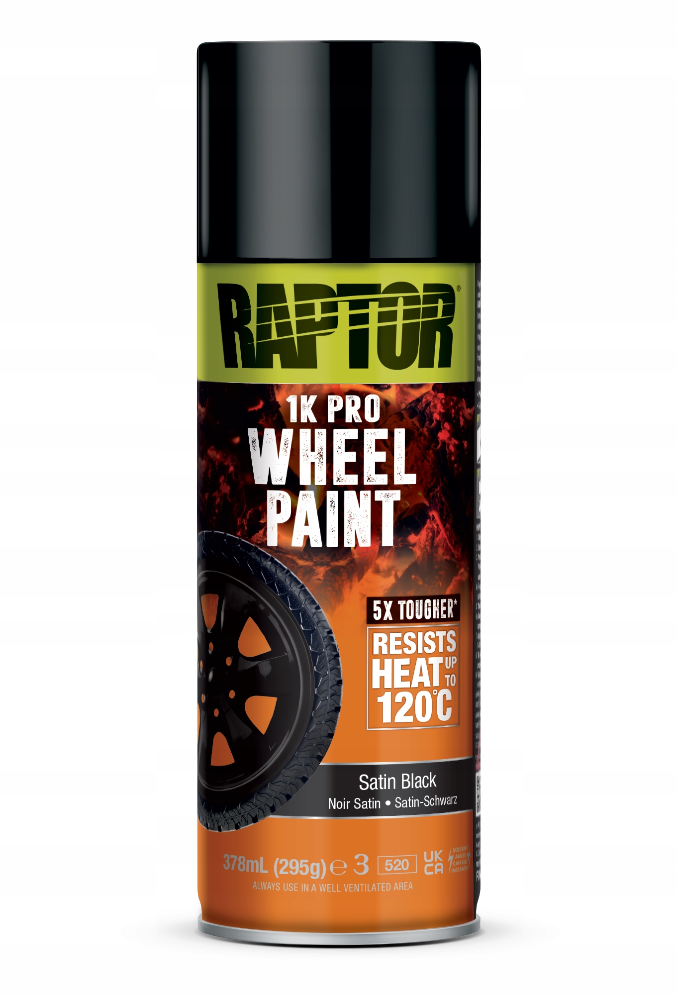 Raptor Spray Wheel ochrona felgi 120°C 378ml czarny satynowy