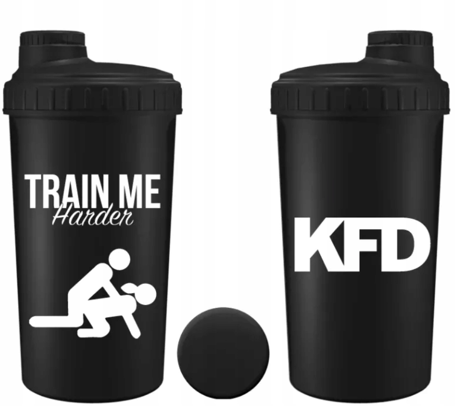 Shaker Kfd 700 ml z sitkiem czarny Train Me Harder