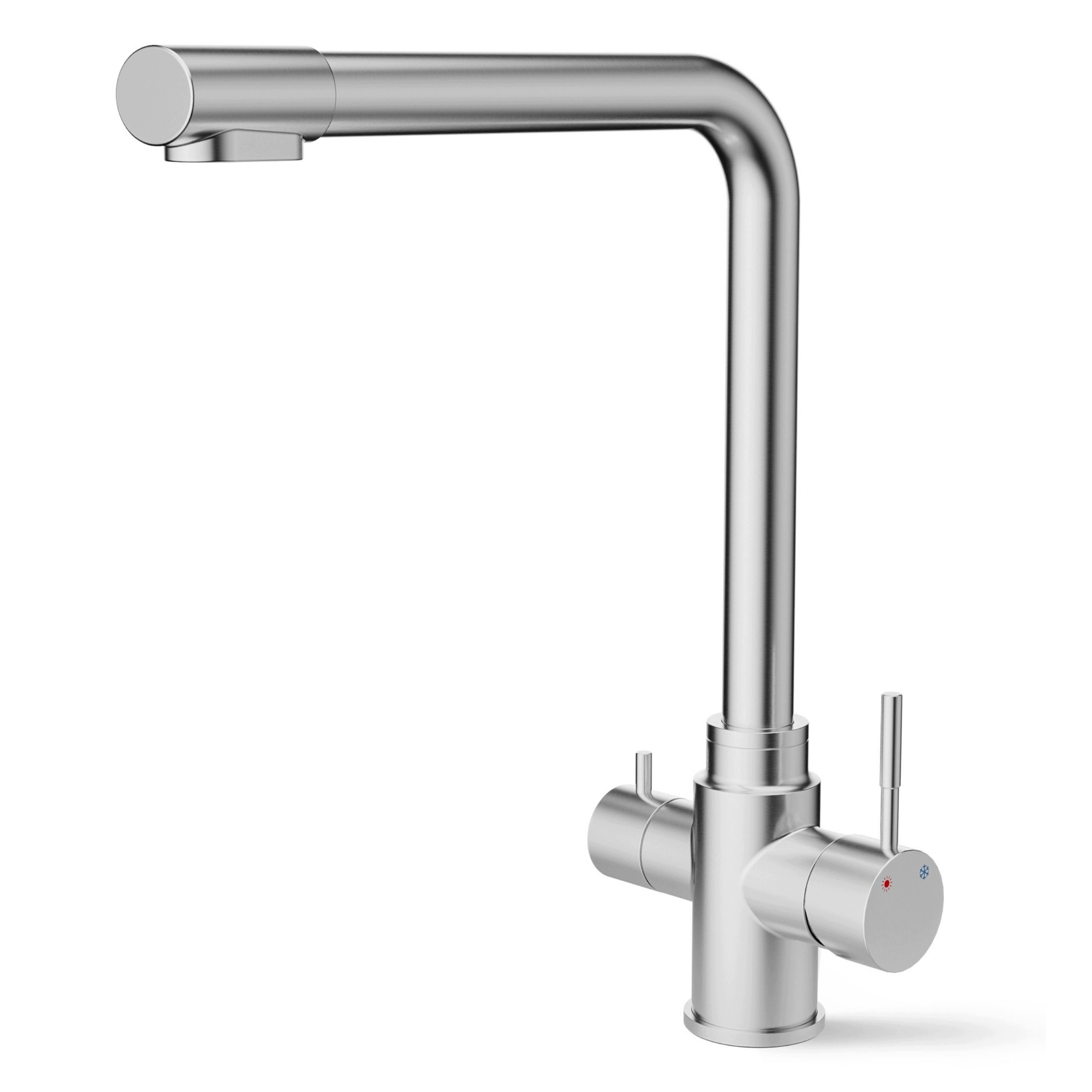 Kuchynský Kohútik Trojcestný Inox Brúsený 360° 340 MM