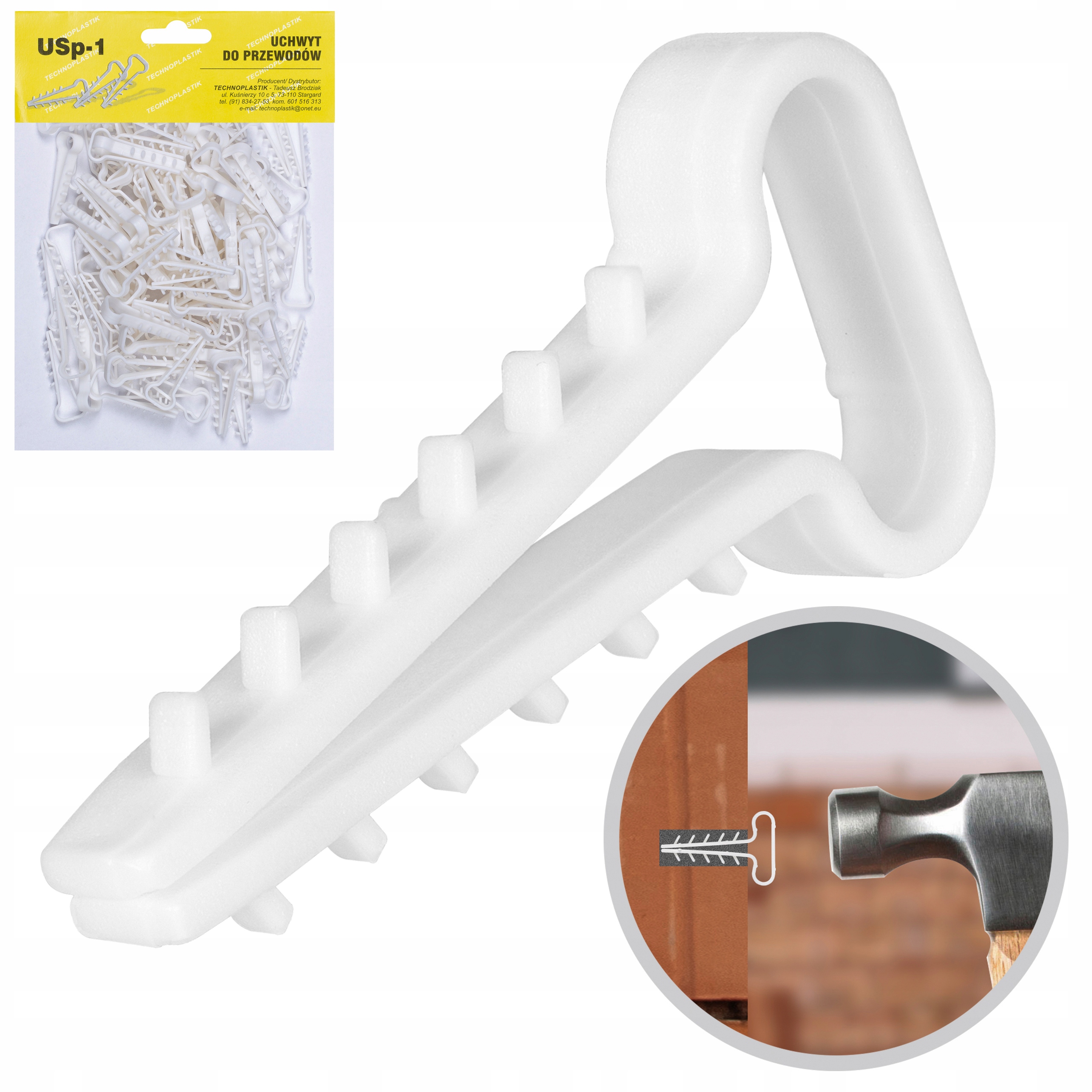 

Uchwyt USP-1 do kabli przewodów płaskich YDYp