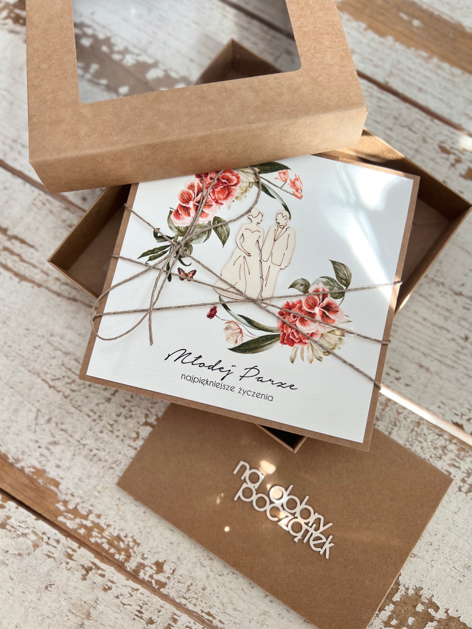 Přání na svatba svatební ručně vyrobené s boho personalizací