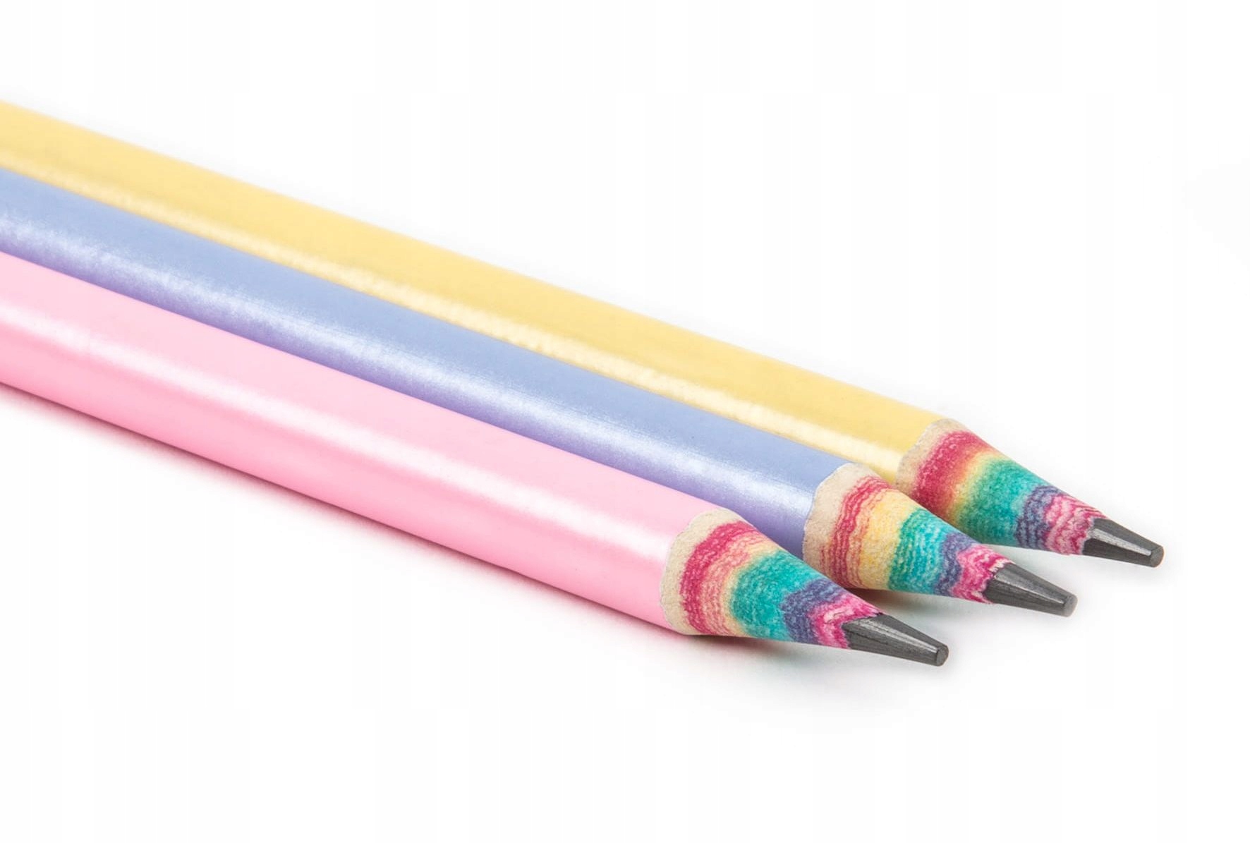 OŁÓWEK SZKOLNY TĘCZOWY PASTELOWY BŁYSZCZĄCY HB mix KIDEA Marka Kidea