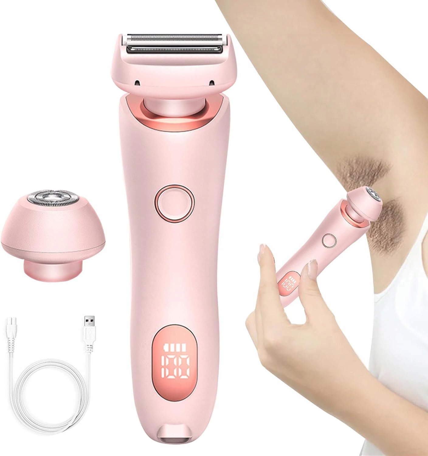 Holicí Strojek Na Holení Pupínkových Vlasů, Barva Růžová, Voděodolný, IPX7