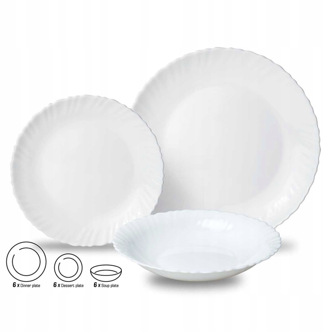 Opálový Jídelní Set Pro 6 Osob 18 Dílů Kinghoff KH-1875