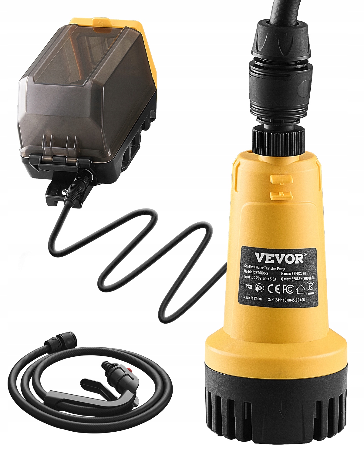 Vevor Bezdrôtová Ponorná Pumpa 528GPH 20V Dewalt Kompatibilná