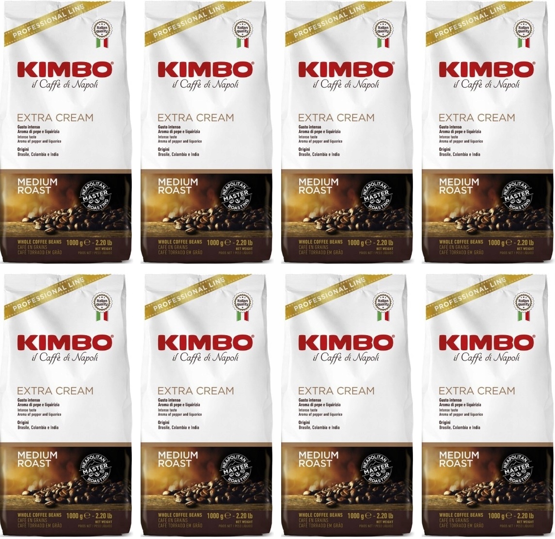 Levně Kimbo Espresso Bar Extra Cream Káva zrna, směs 1000 g