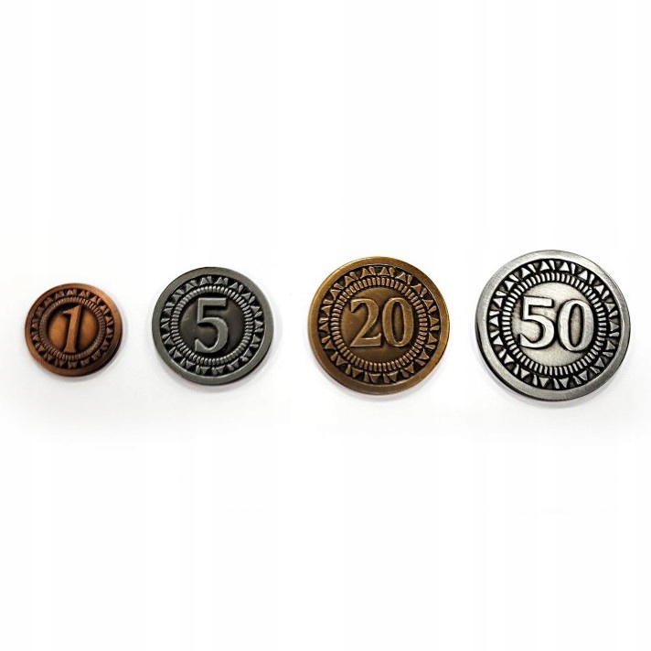 ZESTAW 16 KLASYCZNYCH UNIWERSALNYCH METALOWYCH MONET LARP RPG Producent RGFK