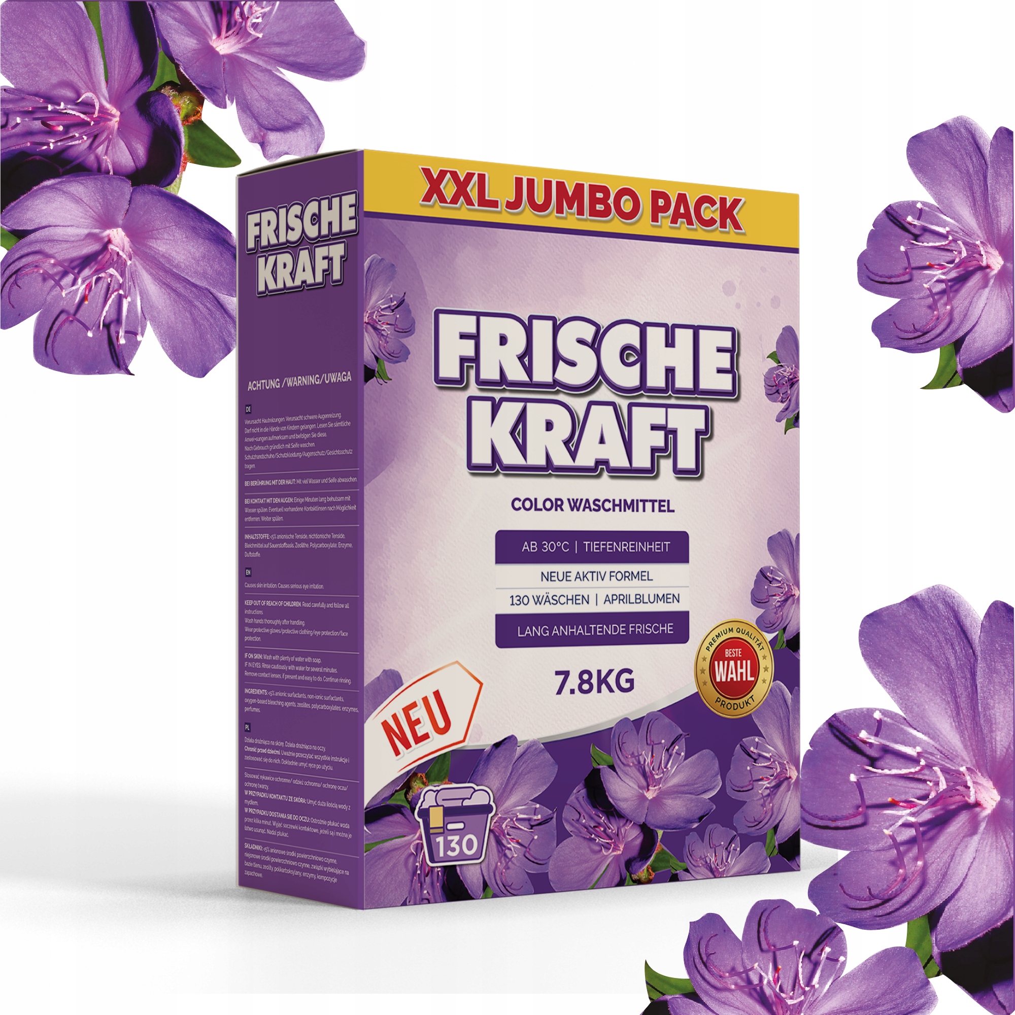 Levně Fische Kraft Německý prací prášek Barevný XXL 7,8 kg (130 praní)