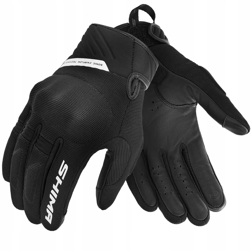 Rękawice motocyklowe krótkie Shima Sonic Black/white czarny biały
