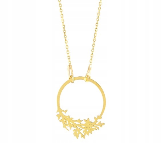 

Naszyjnik kółko liść listek Celebrytka Srebro 925