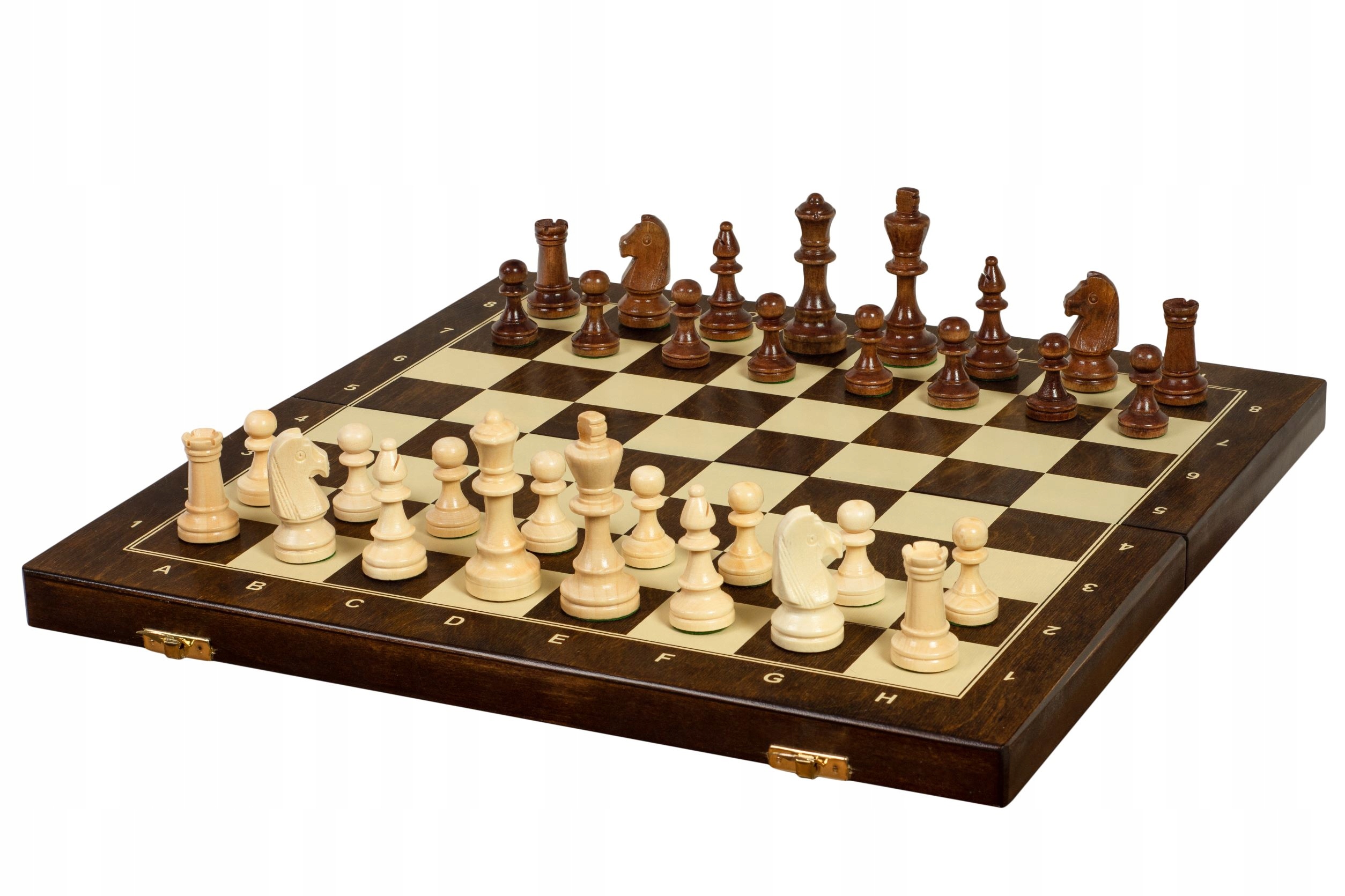 Szachy treningowe drewniane 40×40 cm Król 80 mm Pole 40 mm Producent
