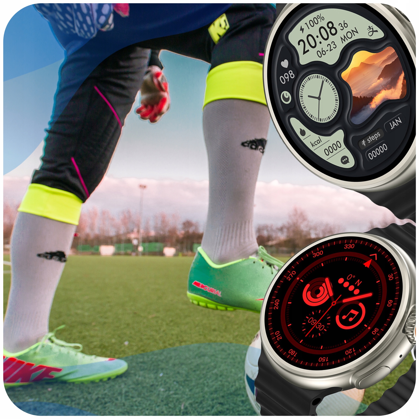 SMARTWATCH ZEGAREK SPORTOWY SMARTWATCH MĘSKI DAMSKI ROZMOWY PL GPS AMOLED Stan opakowania oryginalne