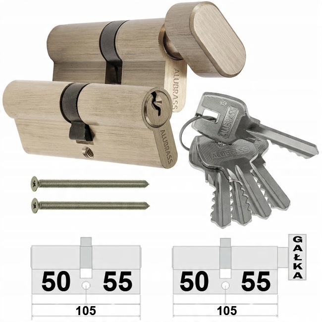 

Wkładki Alubrass 50/55 G55/50 System 5KL Mosiądz
