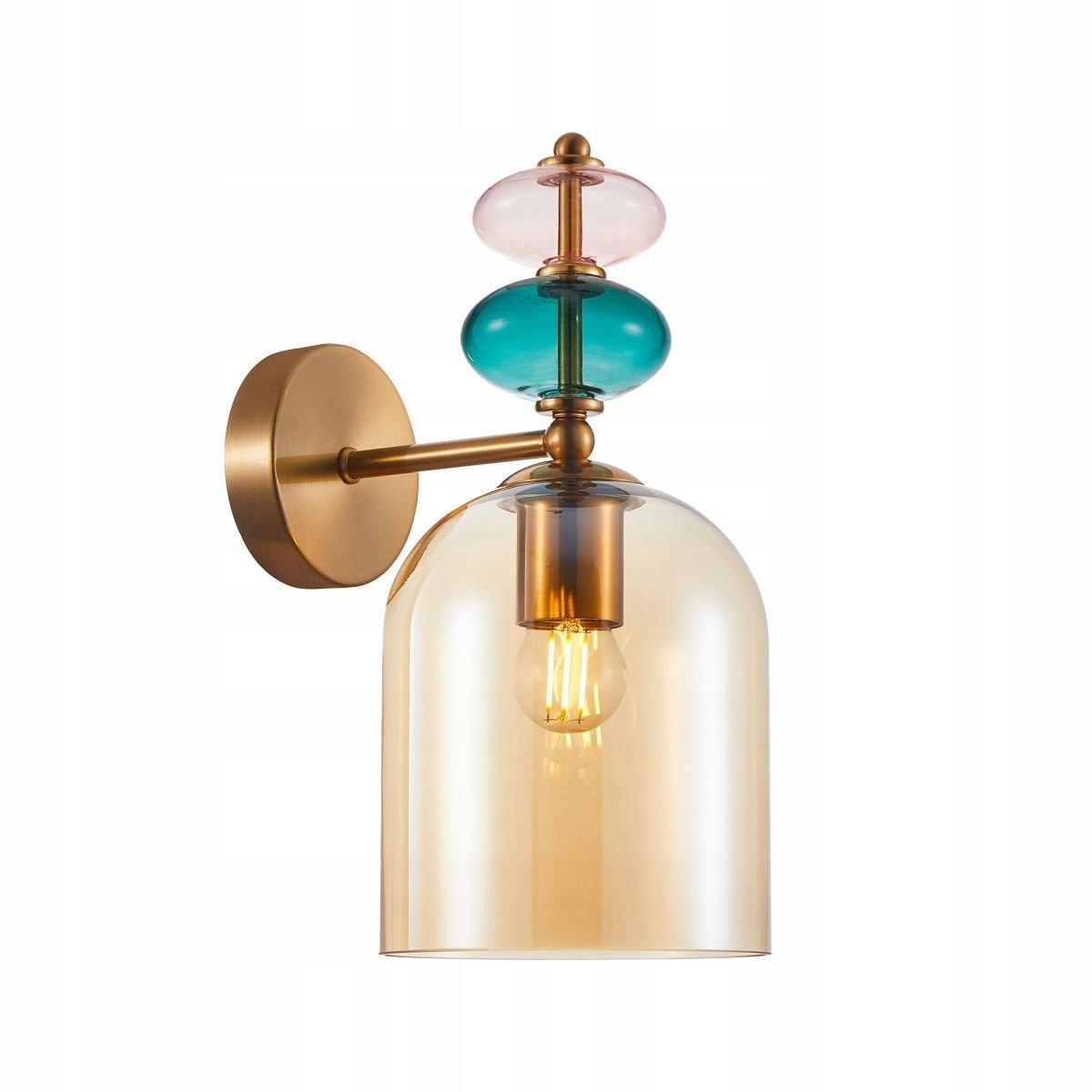 Nástenné svietidlo Busco Italux farebná lampa zlaté sklenené tienidlo Originálna pasta