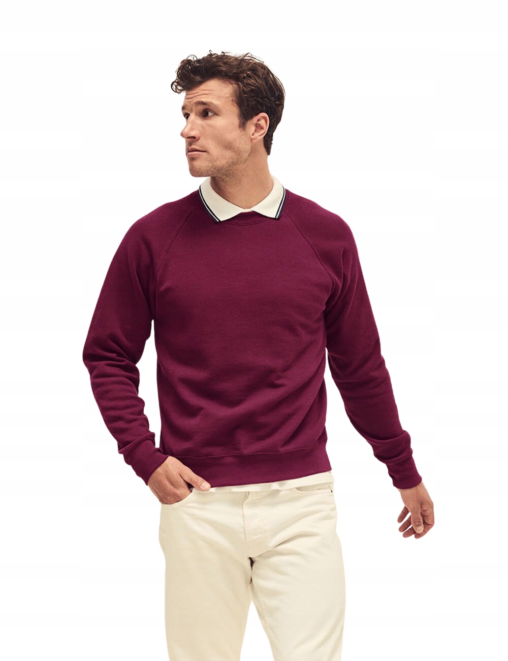 

Męska Bluza Gruba Solidna Fruit Burgundowa XXL