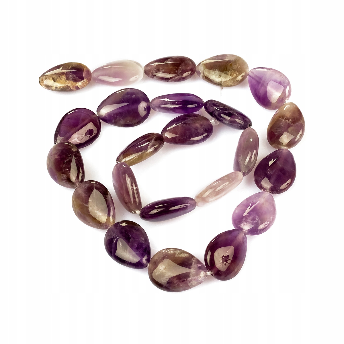 Korálky Přírodní Ametyst, Nebarvené, Kapka, 18x13x6mm, 23ks 39.5cm
